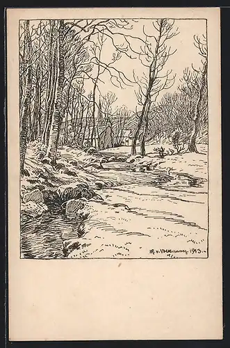 Künstler-AK Hans von Volkmann: Vorfrühling