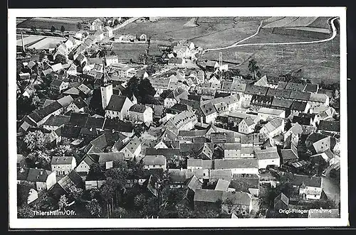 AK Thiersheim /Ofr., Ortsansicht vom Flugzeug aus