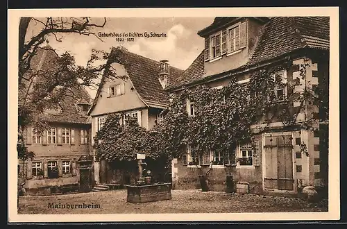 AK Mainbernheim, Geburtshaus des Dichters Gg. Scheurlin