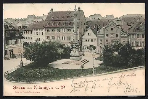 AK Kitzingen a. M., Königsplatz aus der Vogelschau