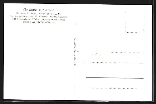 AK Niedernberg / Main, Gasthaus zur Krone, Teilansicht