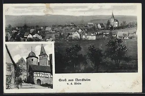 AK Nordheim v. d. Rhön, Ortsansicht und Kirche