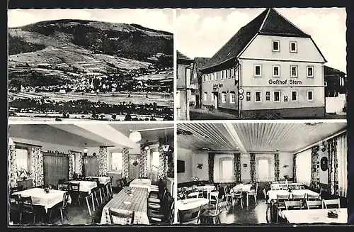 AK Bischofsheim / Rhön, Gasthof Stern, Aussen- und Innenansichten, Panorama