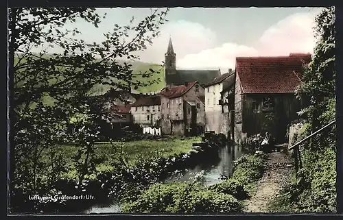 AK Gräfendorf /Ufr., Teilansicht mit Kirche