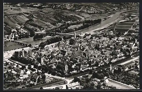 AK Ochsenfurt a. Main, Gesamtansicht vom Flugzeug aus