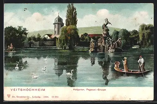 AK Veitshöchheim, Hofgarten mit der Pegasusgruppe