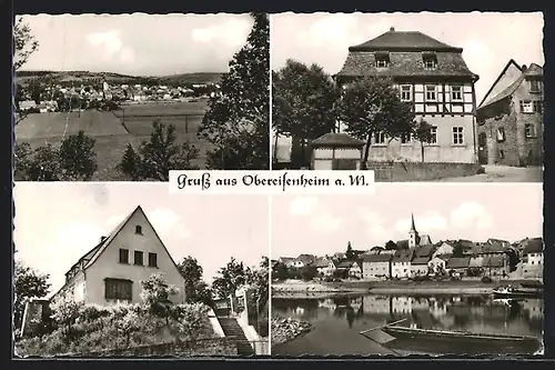 AK Obereisenheim a. M., Teilansicht, Ortspartie, Strassenpartie mit Fachwerkhaus