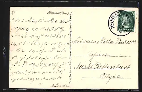 AK Neustadt /Saale, Totalansicht von Osten