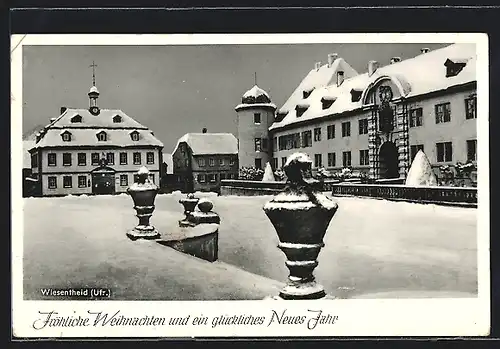 AK Wiesentheid / Ufr., Marktplatz im Winter