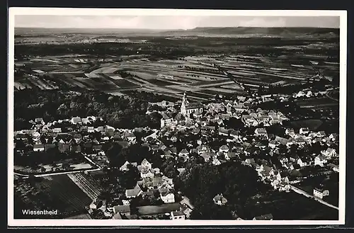 AK Wiesentheid, Totalansicht aus der Luft