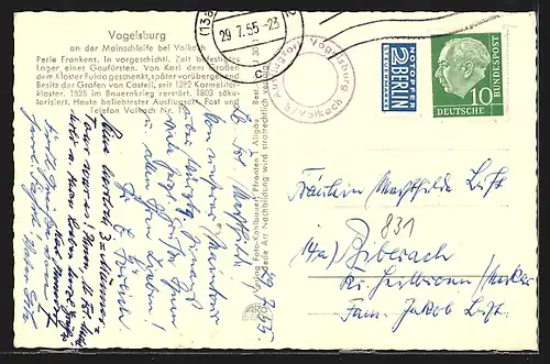 AK Volkach, Vogelsburg m. Escherndorf