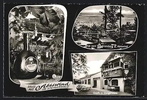 AK Abtswind im Steigerwald, Blick vom Friedrichsberg, Gasthaus Zum Steigerwald