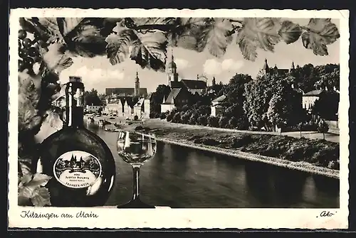 AK Kitzingen / Main, Totale am Mainufer