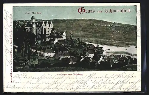 AK Schweinfurt, Schloss Mainberg, Panorama