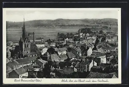 AK Bad Freienwalde, Blick über die Stadt nach dem Oderbruch
