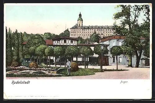 AK Rudolstadt, Blick zum Schloss