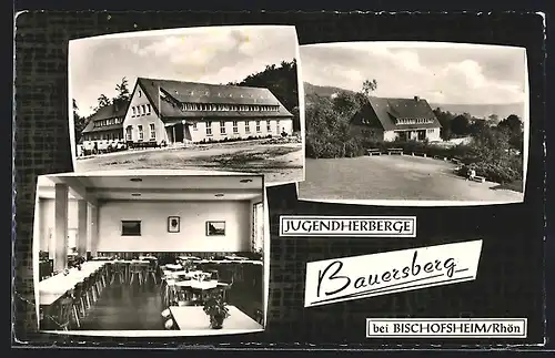 AK Bischofsheim /Rhön, Drei Ansichten der Jugendherberge Bauersberg