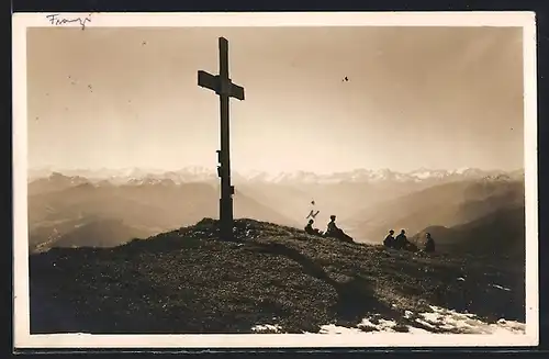 AK Rofan, Vorderes Sonnwendjoch, Gipfelkreuz