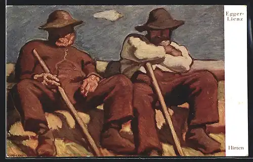 Künstler-AK Albin Egger-Lienz: Hirten, zwei Männer