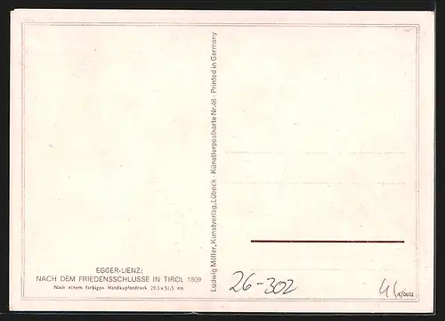 Künstler-AK Albin Egger-Lienz: Nach dem Friedensschlusse in Tirol 1809