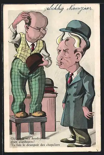 AK Kapellmeister bei einem Hutmacher