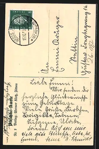Künstler-AK Georg Plischke: Kind mit einem Engel beim Tanz