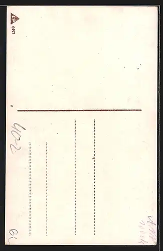 AK Frau mit Besen und Teppichklopfer als alter Drachen, frauenfeindlicher Humor