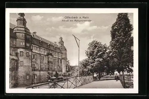 AK Offenbach, Schloss mit Mainpromenade