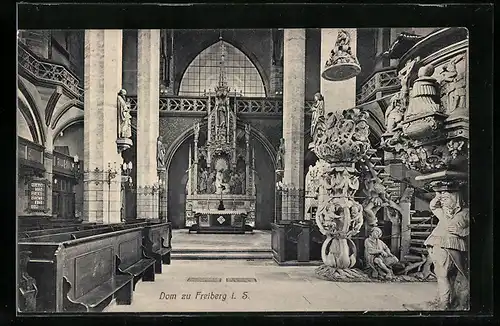 AK Freiberg, Dom, Innenansicht