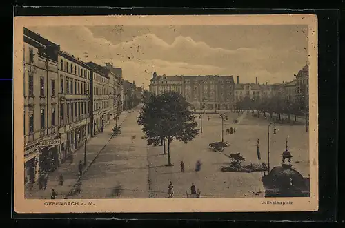 AK Offenbach, Wilhelmsplatz aus der Vogelschau