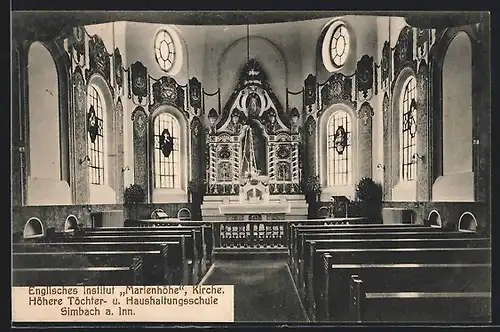 AK Simbach, Engl. Insitut Marienhöhe, Inneres der Kirche