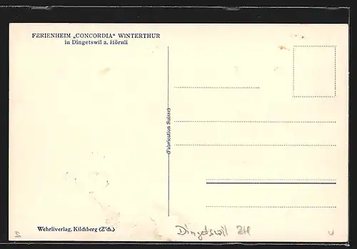 AK Fischingen, Dingetswil am Hörnli, Ferienheim Concordia Winterthur