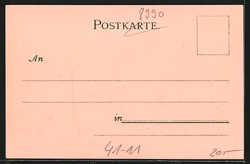 Lithographie Lindau, Hafeneinfahrt mit Leuchtturm und Dampfer