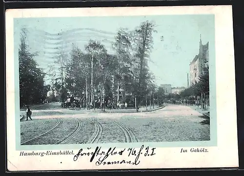 AK Hamburg-Eimsbüttel, Strassenpartie Im Gehölz