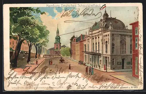 Künstler-Lithographie Hamburg-St.Georg, Deutsches Schauspielhaus