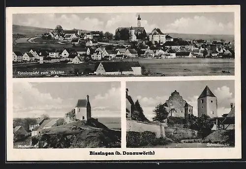 AK Bissingen, Hochstein, Schloss, Ortspanorama