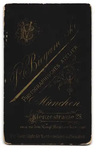 Fotografie J. Bieganowski, München, Klenzestr. 28, Älterer Herr mit Brille und Vollbart