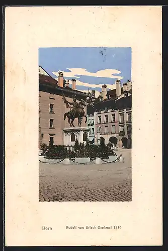 AK Bern, Rudolf von Erlach-Denkmal 1339
