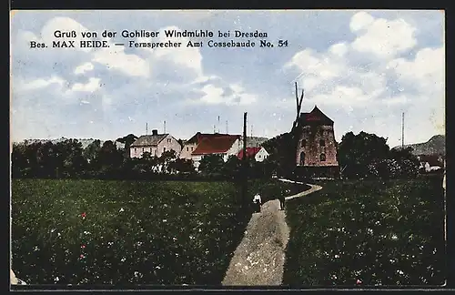 AK Gohlis bei Dresden, Windmühle von Max Heide