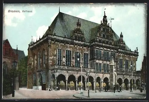 AK Bremen, Ansicht vom Rathaus