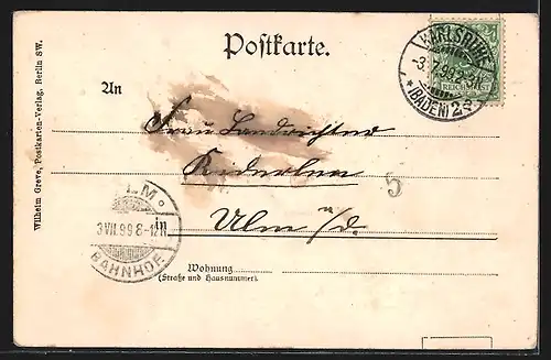 AK Karlsruhe, Marktplatz mit Pyramide