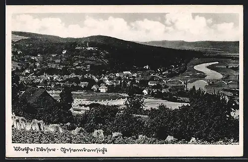 AK Vlotho /Weser, Ortsansicht mit Umgebung