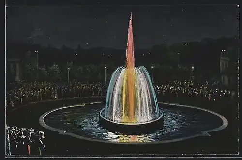 AK Bad Oeynhausen, Leuchtfontäne am Kurhaus