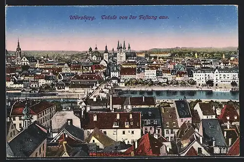 AK Würzburg, Totale von der Festung aus