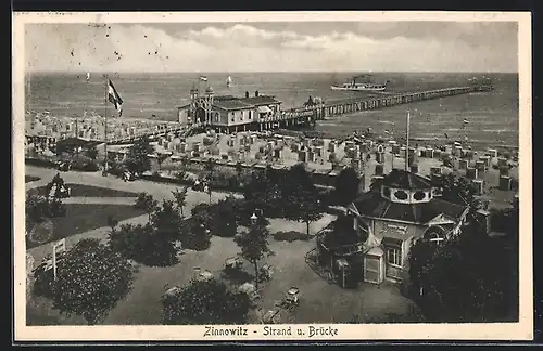 AK Zinnowitz, Strand und Brücke