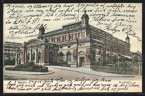 AK Mainz, Blick auf die Stadthalle