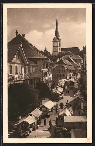 AK Herzogenbuchsee, Jahrmarkt im Ort
