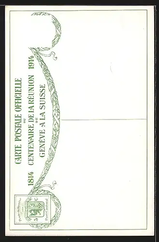 Künstler-AK Genf, Schweizer Soldaten bei einer Parade