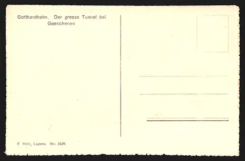 AK Goeschenen, Der grosse Tunnel bei Goeschenen mit ausfahrender Bahn