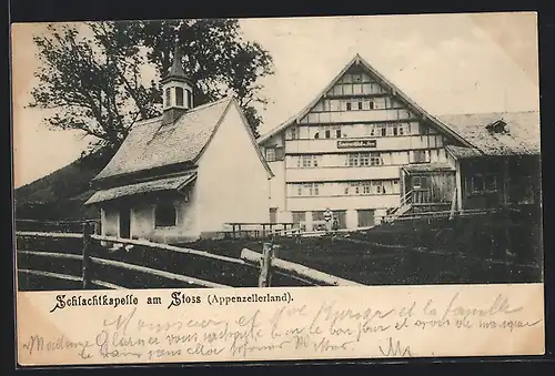 AK Stoss, Schlachtkapelle am Stoss, Gasthaus Sommerwirtschaft am Stoss